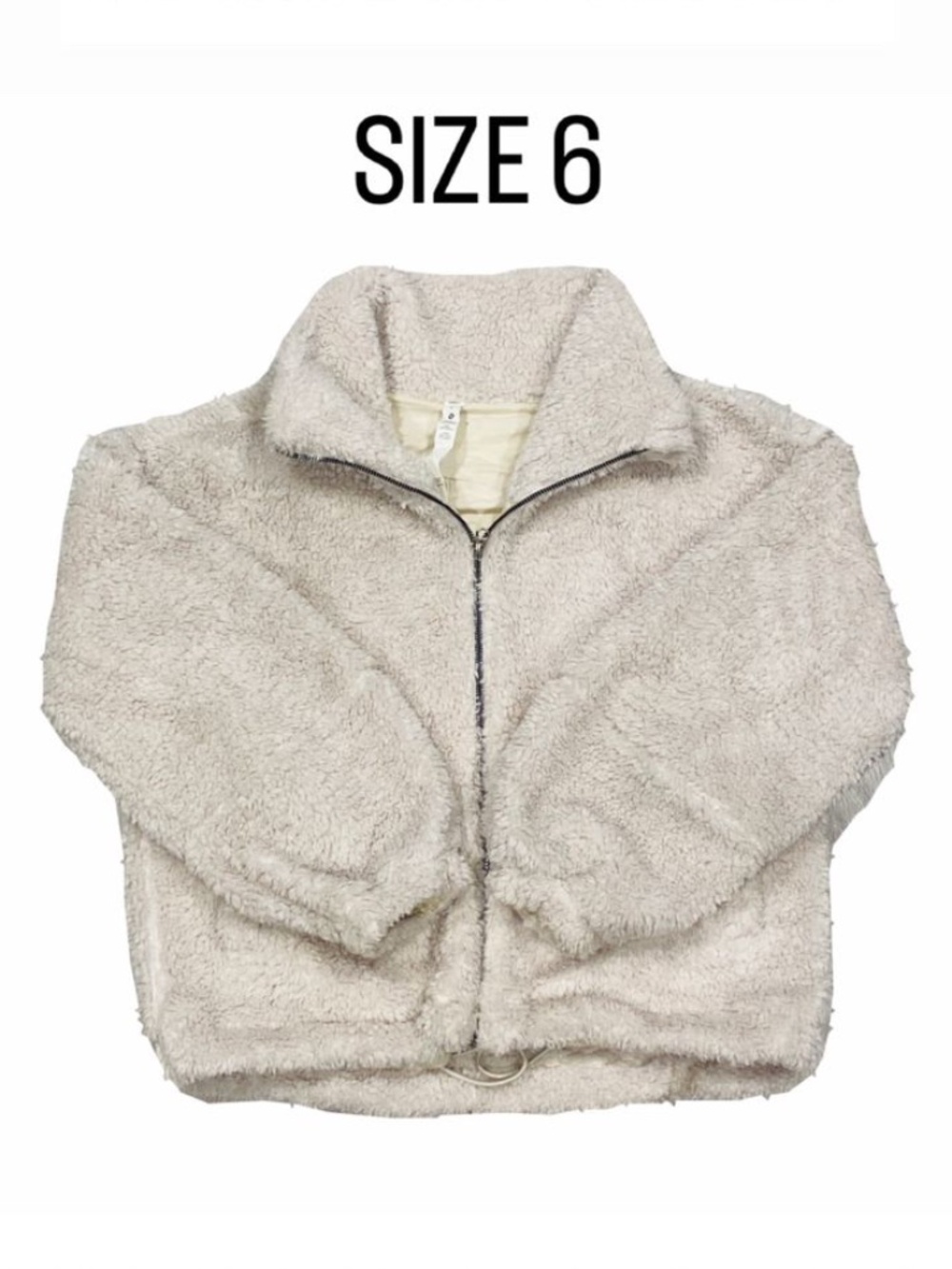 Lululemon Cinchable Fleece Zip-Up Jacket - Cream White - Size 6